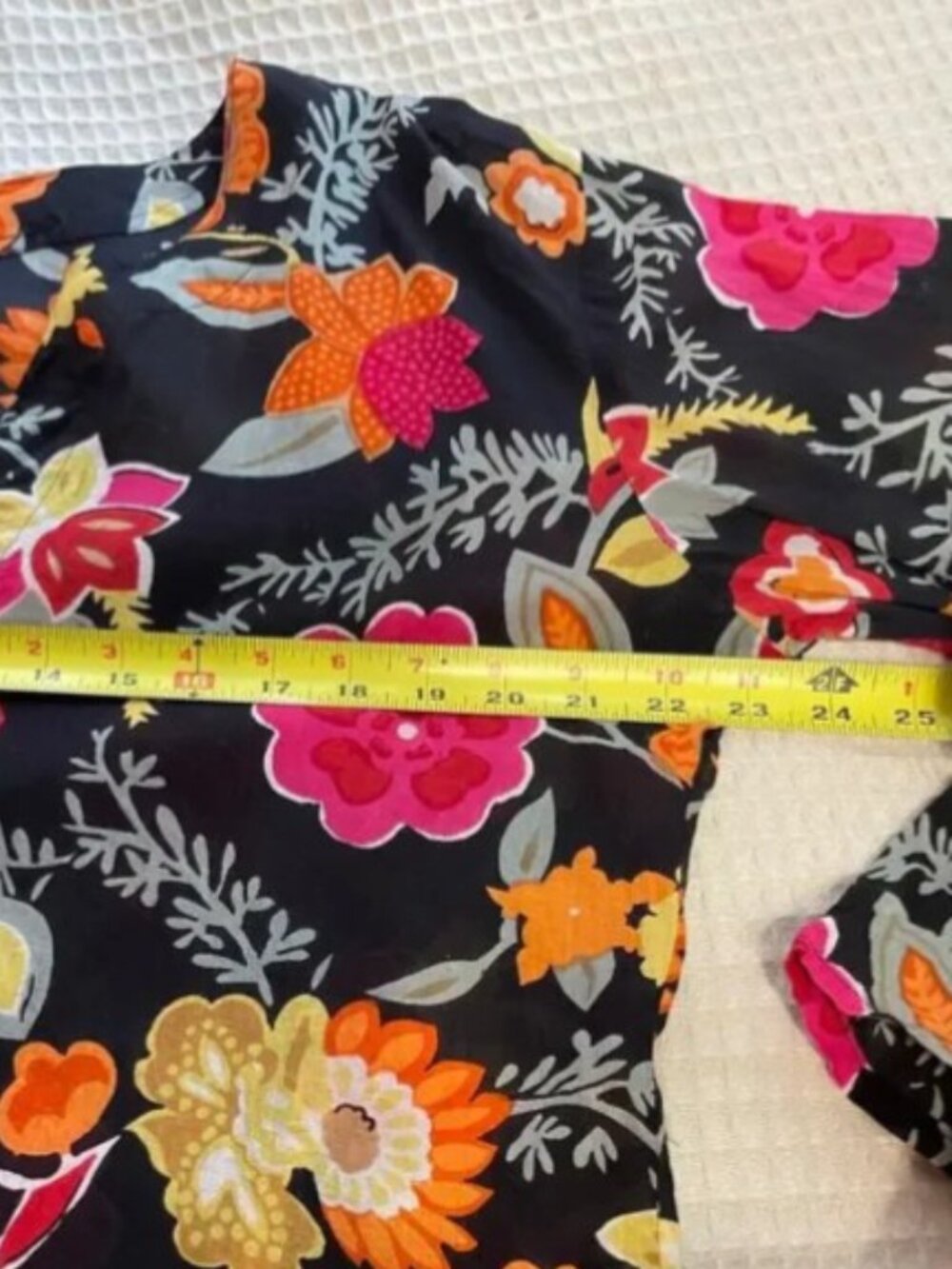 XL Boho Floral Scoop Neck 100% Cotton Tunic Cover Up - Picture 5 of 7